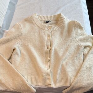 American Eagle Outfitters Cream Cardigan Sweater